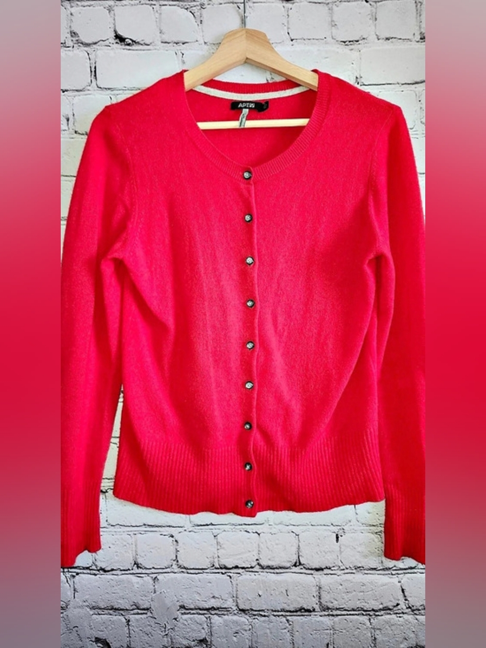 Apt. 9 Red Button Front Cardigan Cashmere Like New